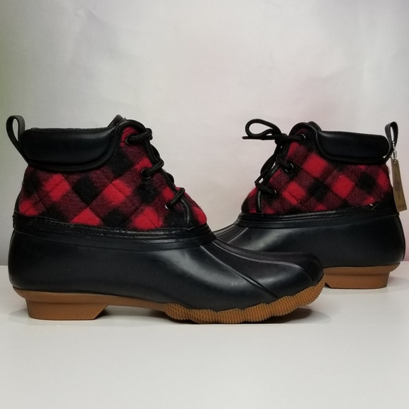 SKECHERS Women's Pond - Good Plaid Duck Boots Size 6 NWT - Picture 2 of 8